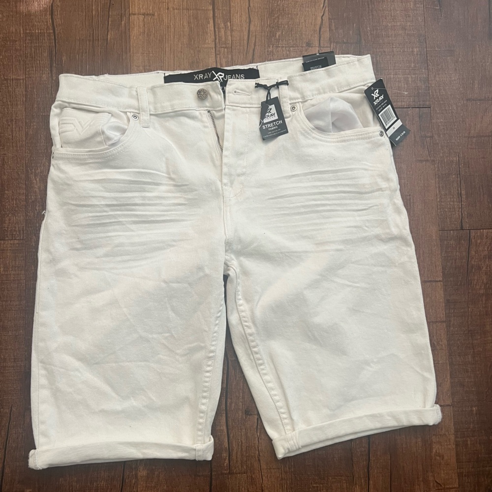 Men's White Jean Shorts